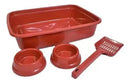 KIT HIGIÊNICO GATO COM CAIXA, PÁ, COMEDOURO E BEBEDOURO