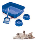 KIT HIGIÊNICO GATO COM CAIXA, PÁ, COMEDOURO E BEBEDOURO