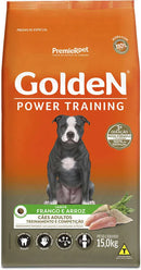 GOLDEN CÃES ADULTOS POWER TRAINING FRANGO E ARROZ - 15KG